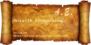 Antalik Ernesztina névjegykártya